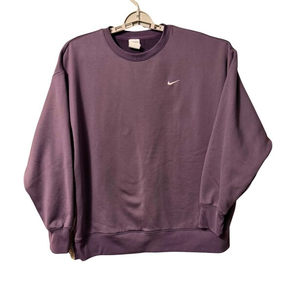Nike Tops - Nike Therma-FIT Purple Crewneck Sweatshirt with Side Zip Logo Detail Size Large